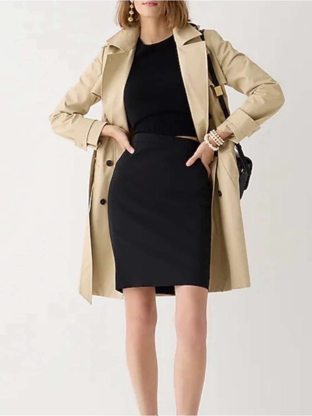J Crew Skirt J. Crew Black No. 2 Pencil Skirt with Stretch Size 00